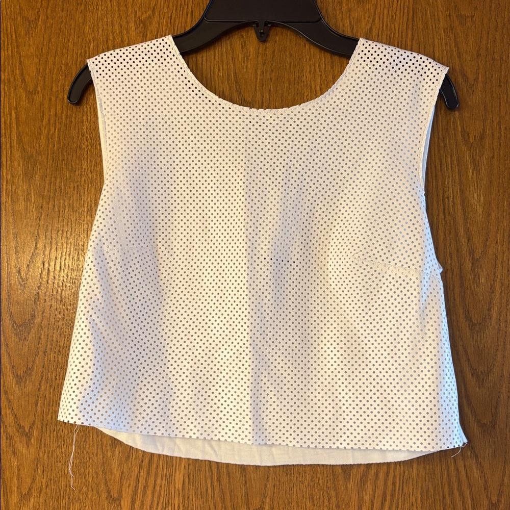 Bailey 44 Ivory Perforated Sleeveless Top